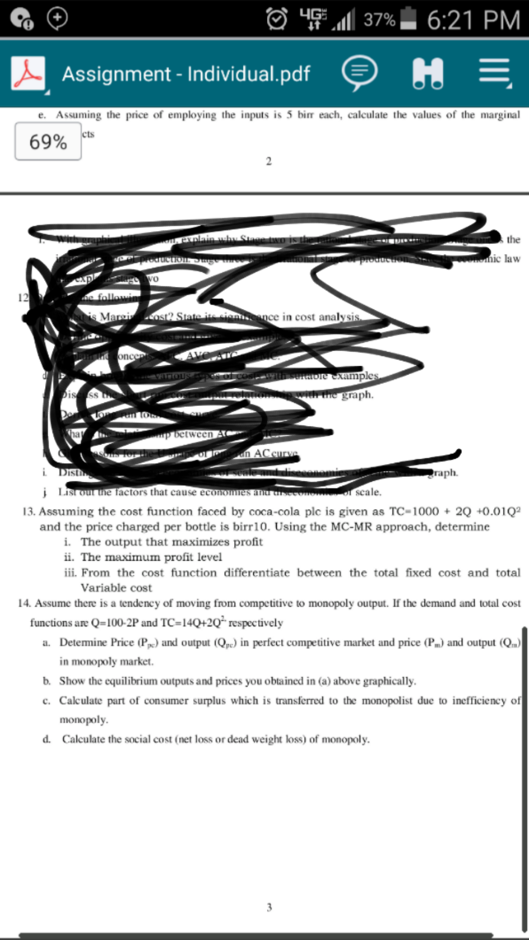 Co 4G 37% 6:21 PM Assignment - Individual.pdf E e. Assuming