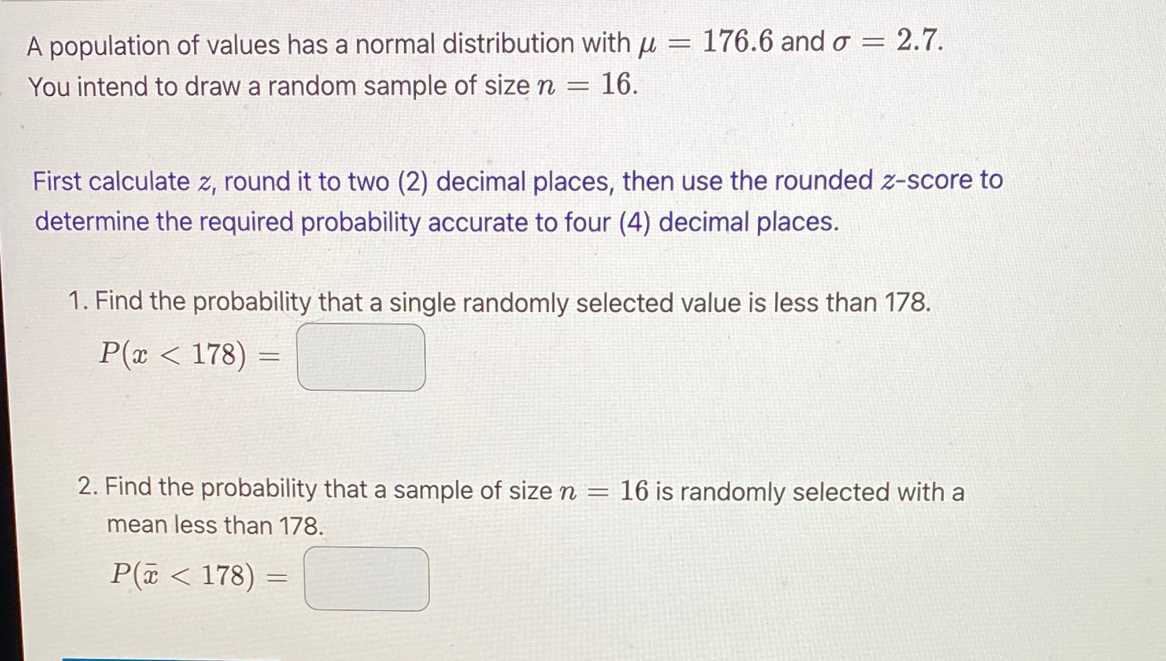  A population of values has a normal distribution with u =