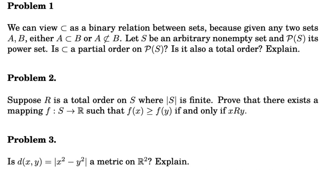  Problem 1 We can view C as a binary relation between