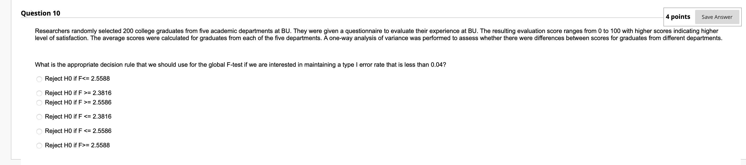 please use r code Question 10 4 points Save Answer Researchers randomly