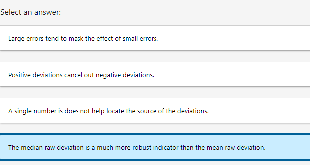 Why does the mean raw deviation work poorly as a measure of