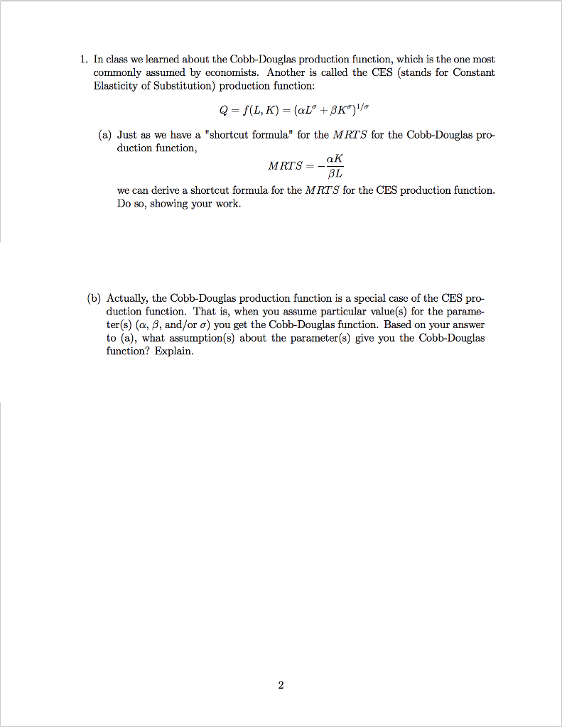 cost. To simplify the algebra, lets also assume that firms in each