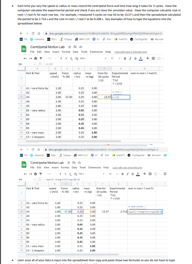 \fCentripetal Motion Lab - Virtual Purpose - To verify the main
