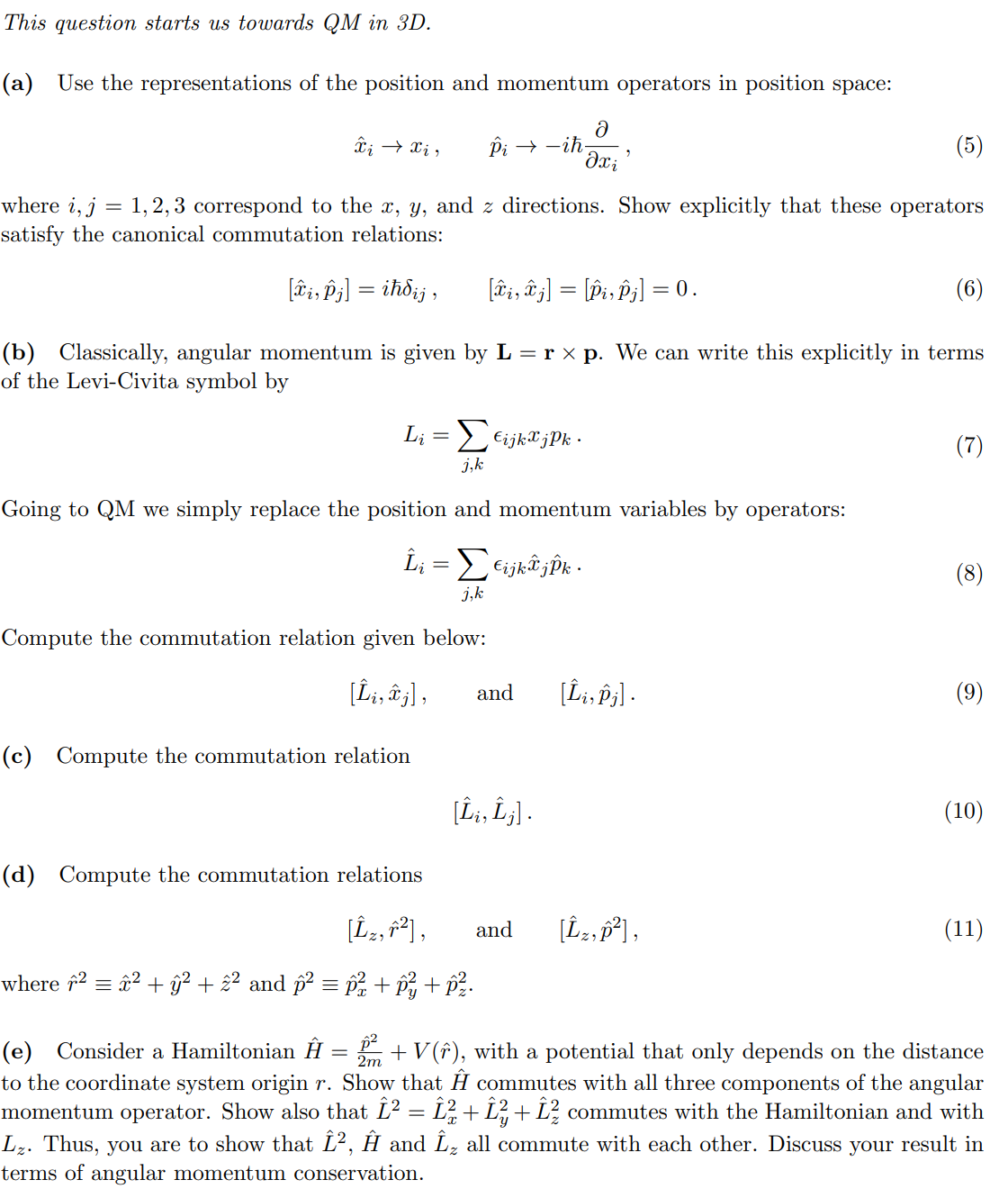 Please help with the question below on quantum mechanics: This question starts