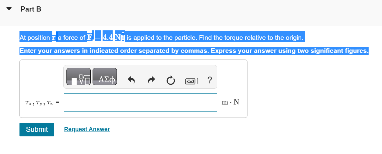 Find the angular momentum L relative to the origin when the particle