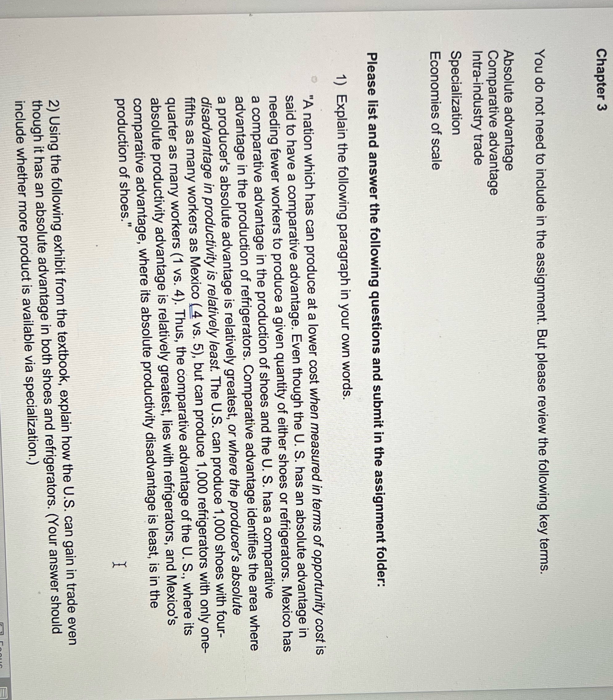 Please answer all questions Chapter 3 You do not need to include