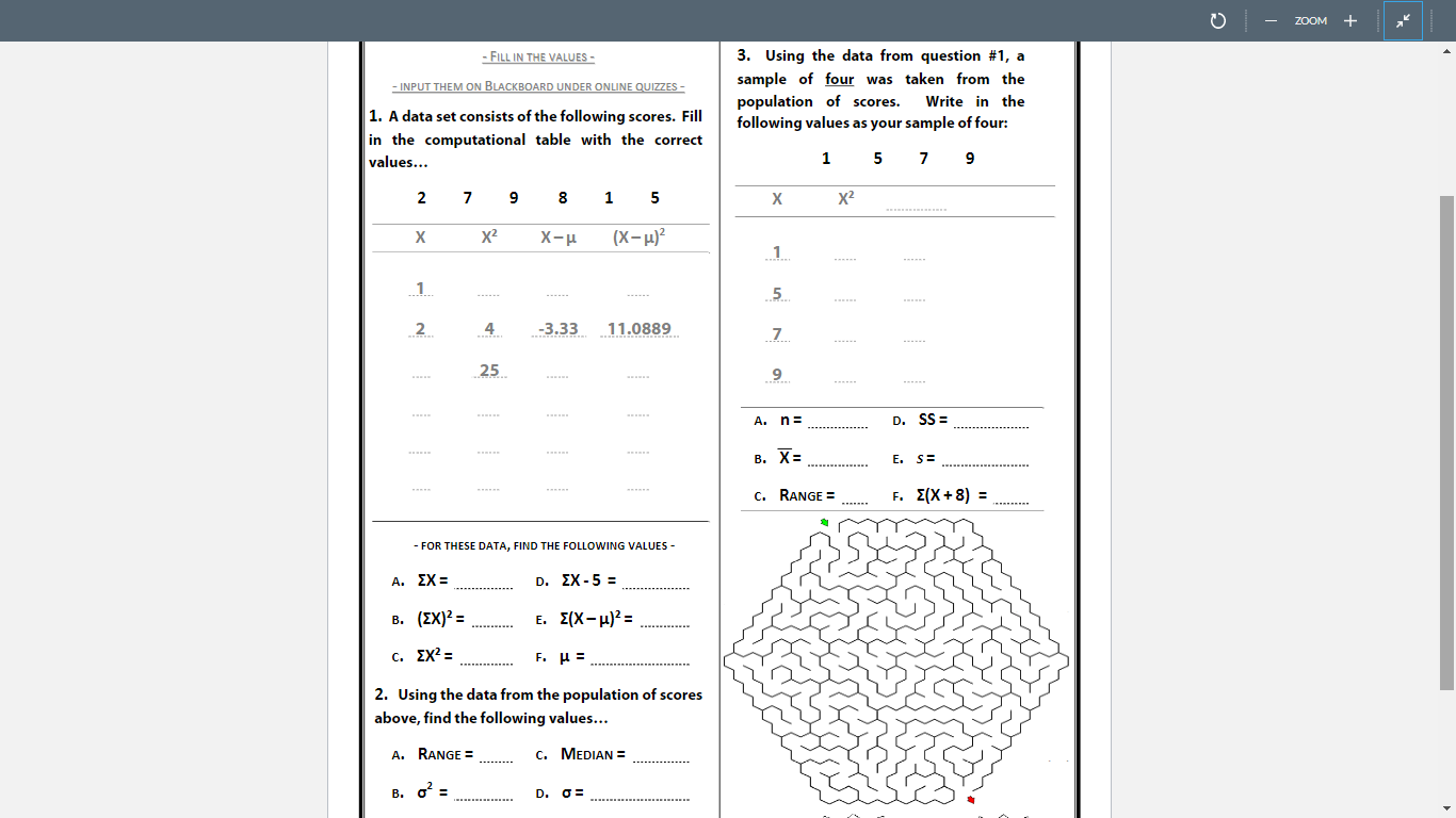  - ZOOM ak - FILL IN THE VALUES - 3. Using