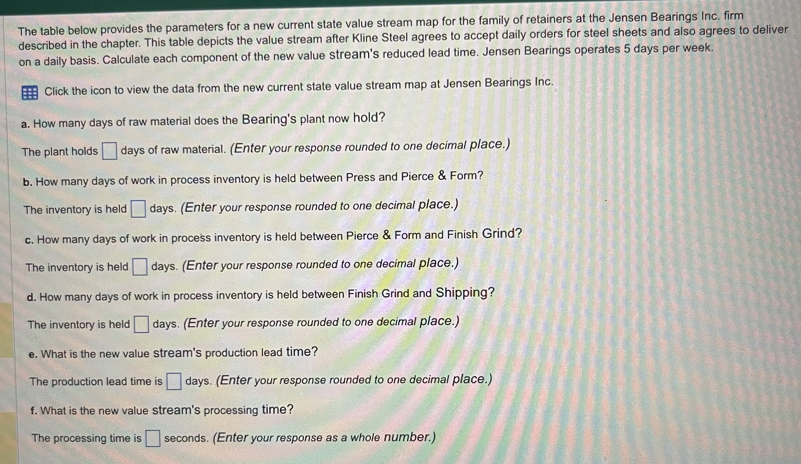  More Info Overall Process Attributes Average demand: 2,700/week (1,400"L"; 1,300"S") Batch