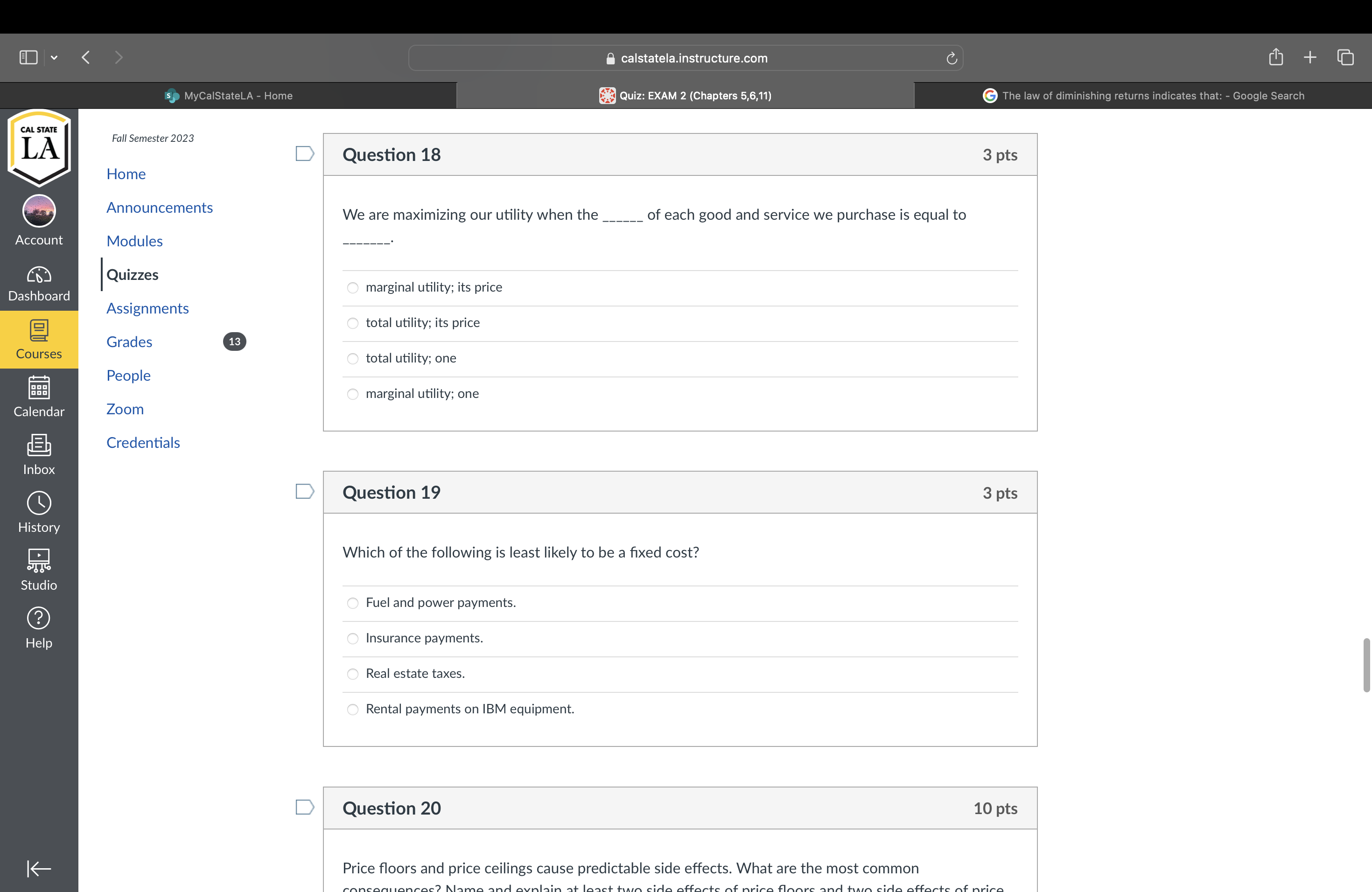the instructor and the exam grade will be updated after all the