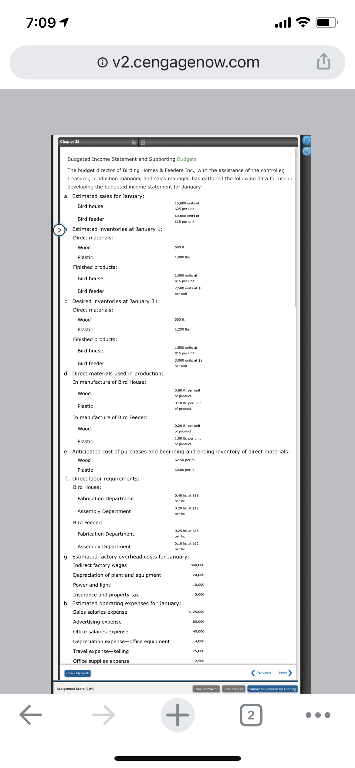 supplies expense 2,500 Miscellaneous administrative expense 3,500 i. Estimated other revenue and