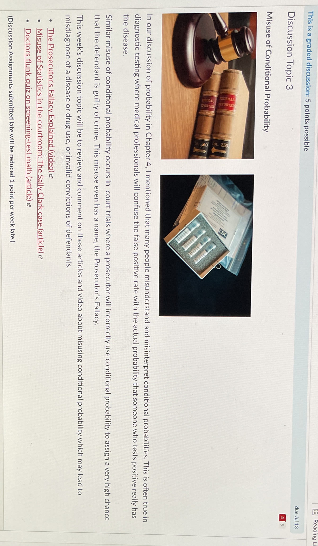 review and comment on these articles and video about misusing conditional probability