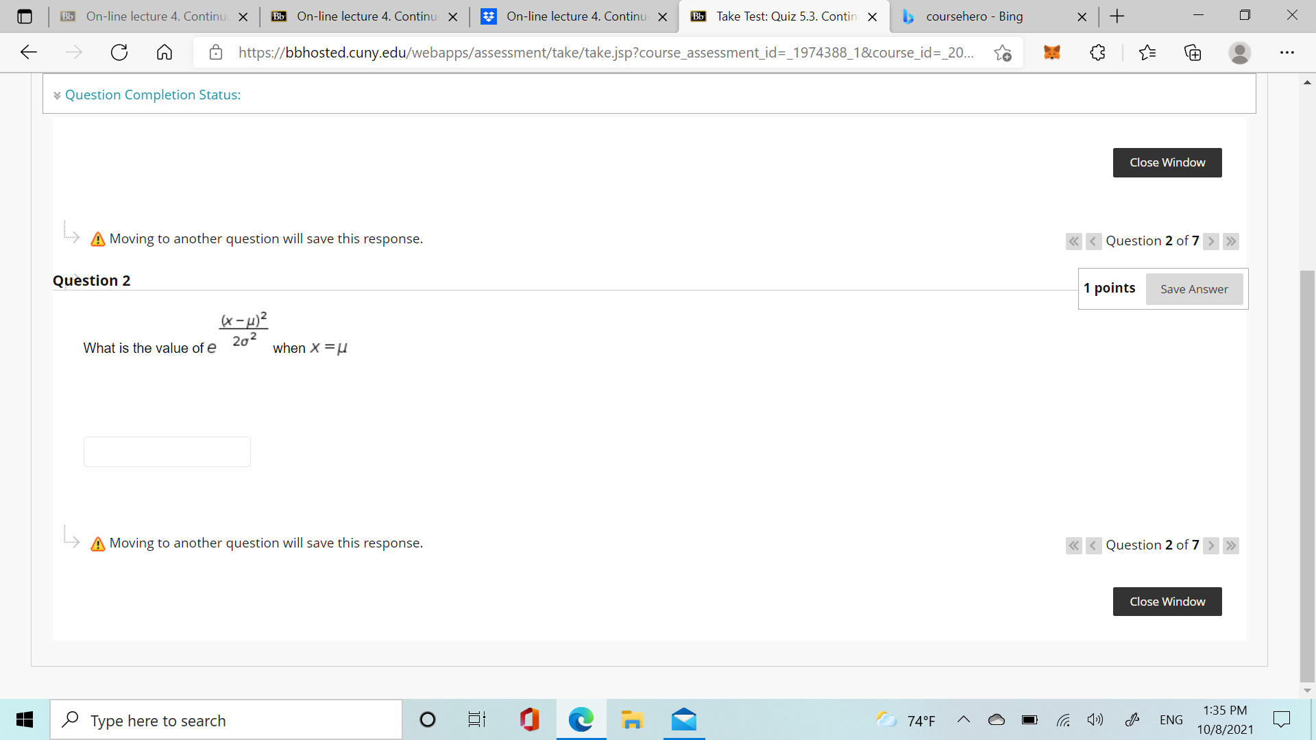 Bb On-line lecture 4. Continu X Bb On-line lecture 4. Continu