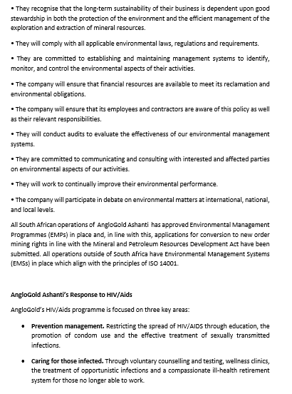 environmental specialists from one part of the company to audit another, or