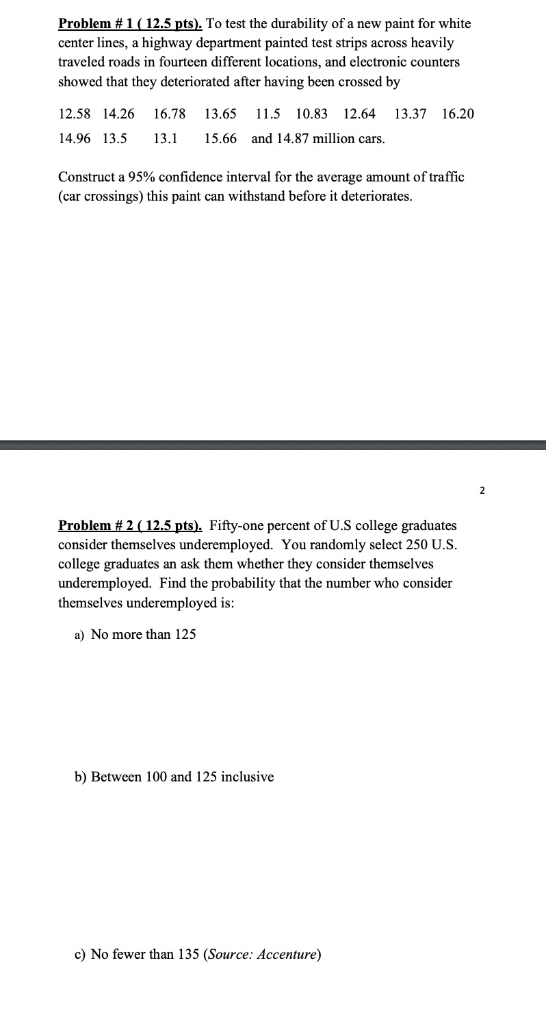 SHOW ALL YOUR WORK (PREFERABLY NO HANDWRITTEN ANSWERS)Please answer these two questions