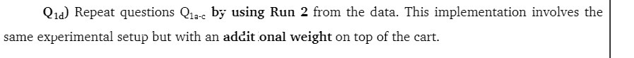  Qld) Repeat questions Q1\" by using Run 2 from the data.