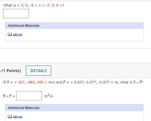 eBook -11 Points] What is c Additional Materials = 327, -483, 450
