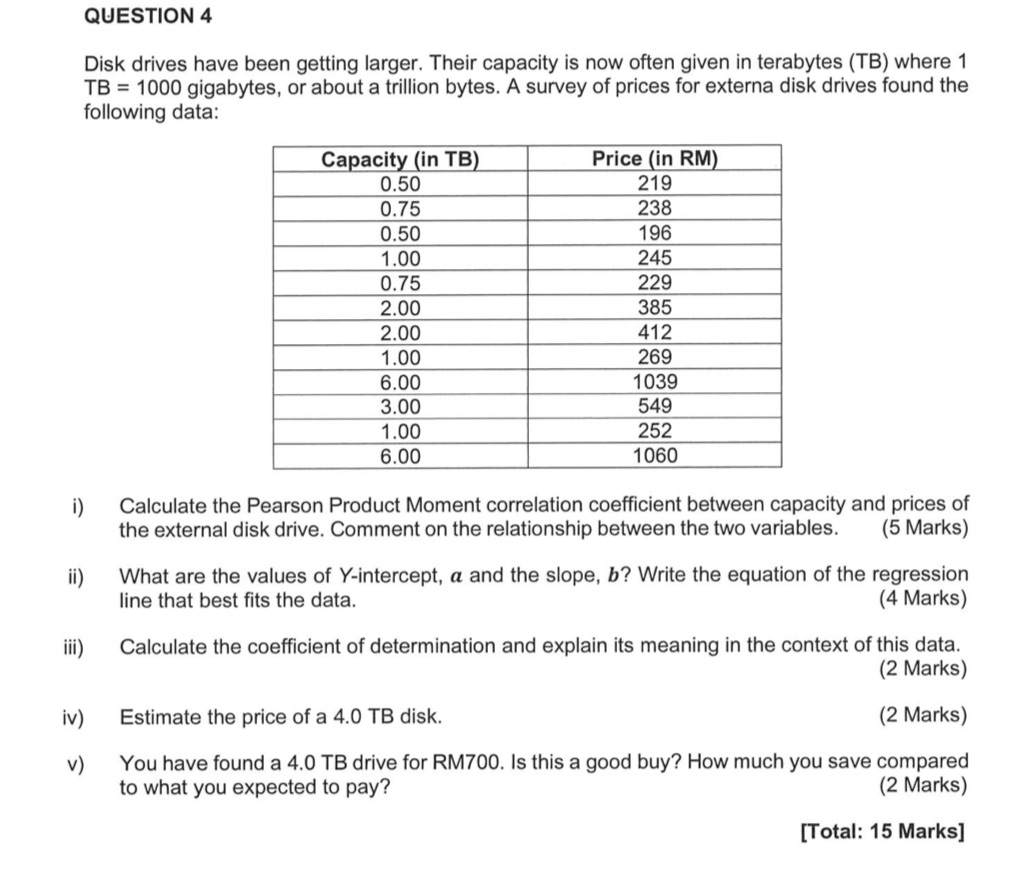 BADB 1014 final B Q4 QUESTION 4 Disk drives have been getting