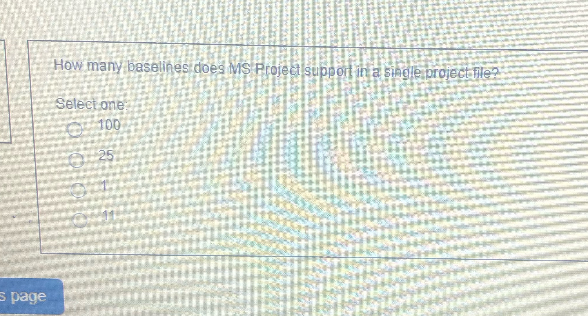  How many baselines does MS Project support in a single project