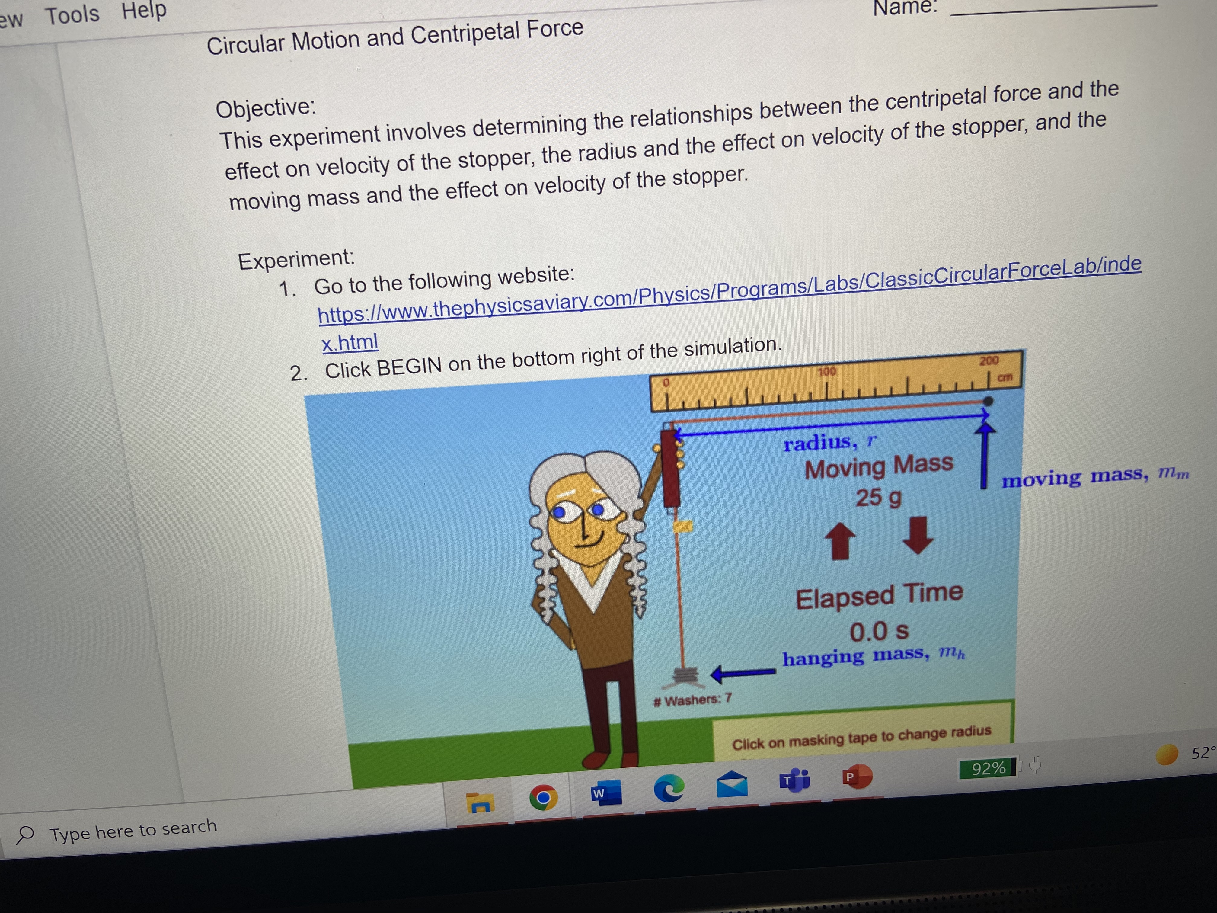 a Conclusion: 1. Using your data in table 2, what is the