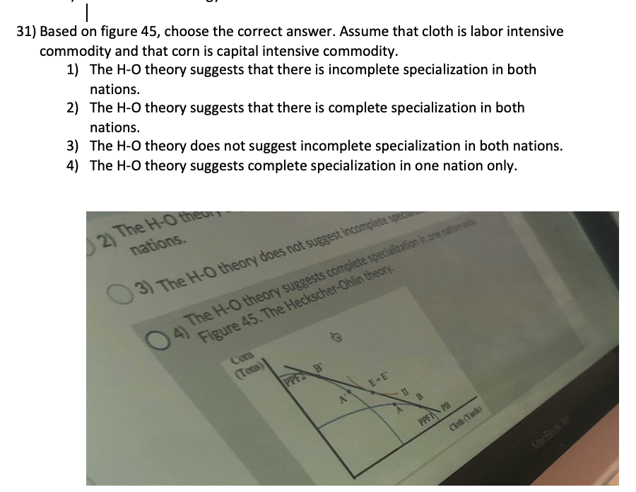 increasing opportunity costs. 2} With trade, there is incomplete specialization in the