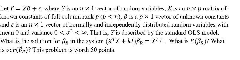  Let Y 2 X3 + e, where Yis an n X