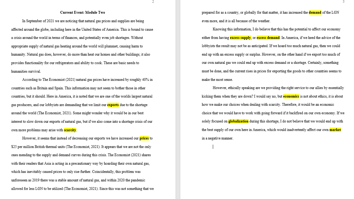 I am working on a current event project for my macroeconomics course.