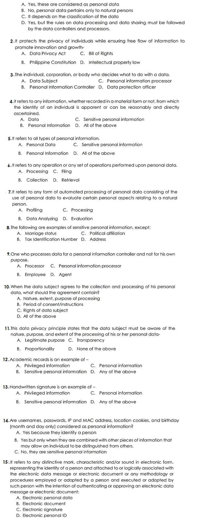 1.Is the processing of corporate data like utilities consumption or even trade