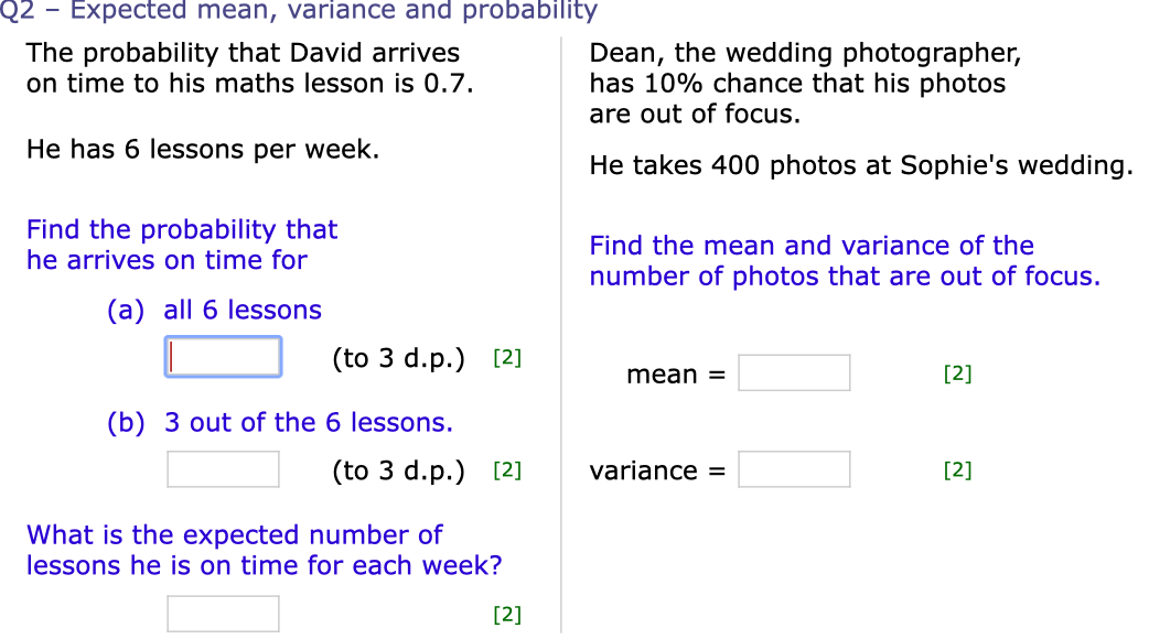 X ~ 5(200, E ). [2] 5 A cricket match is to
