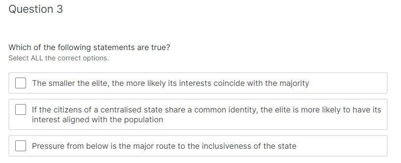 a centralised state? Select the correct answer. 0 Land is sufficiently.r productive