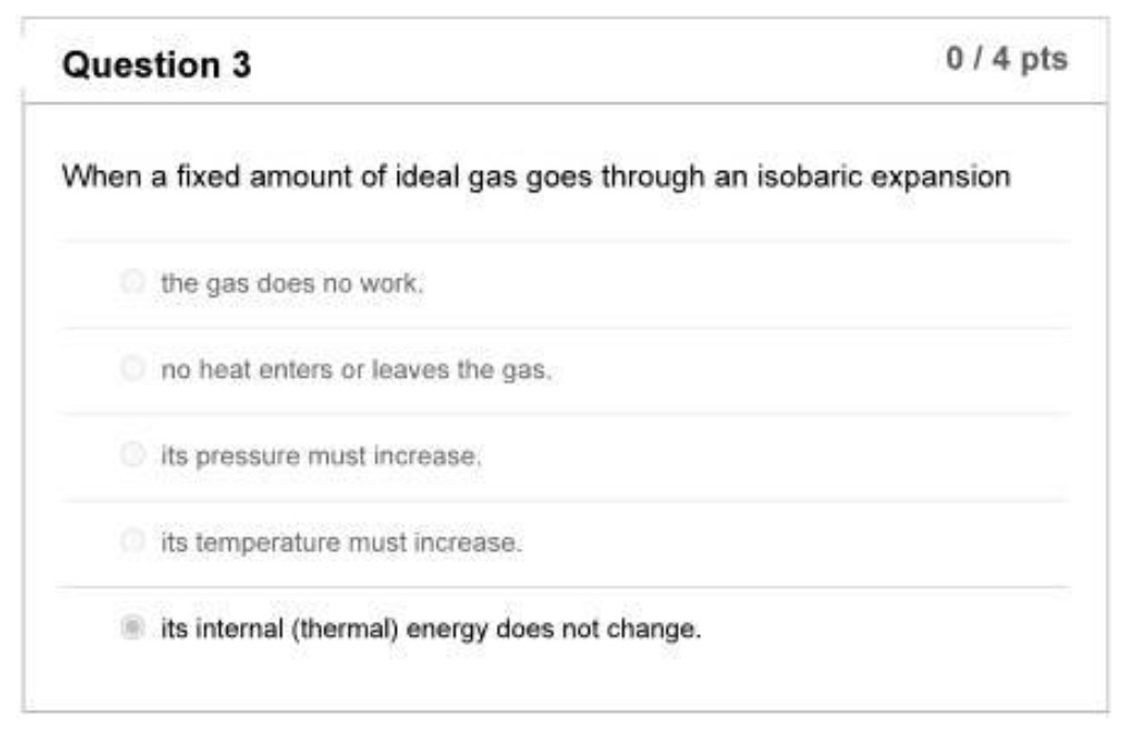 Question 3 0 1 4 Pts When a xed amount of