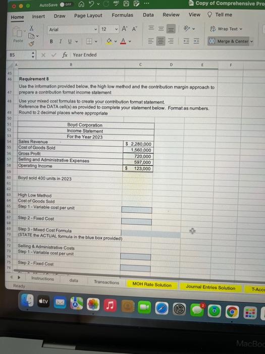 high low method and the contribution margin 8 approach to prepare a