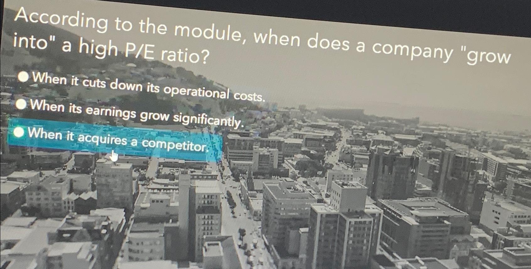  According to the module, when does a company "grow into" a