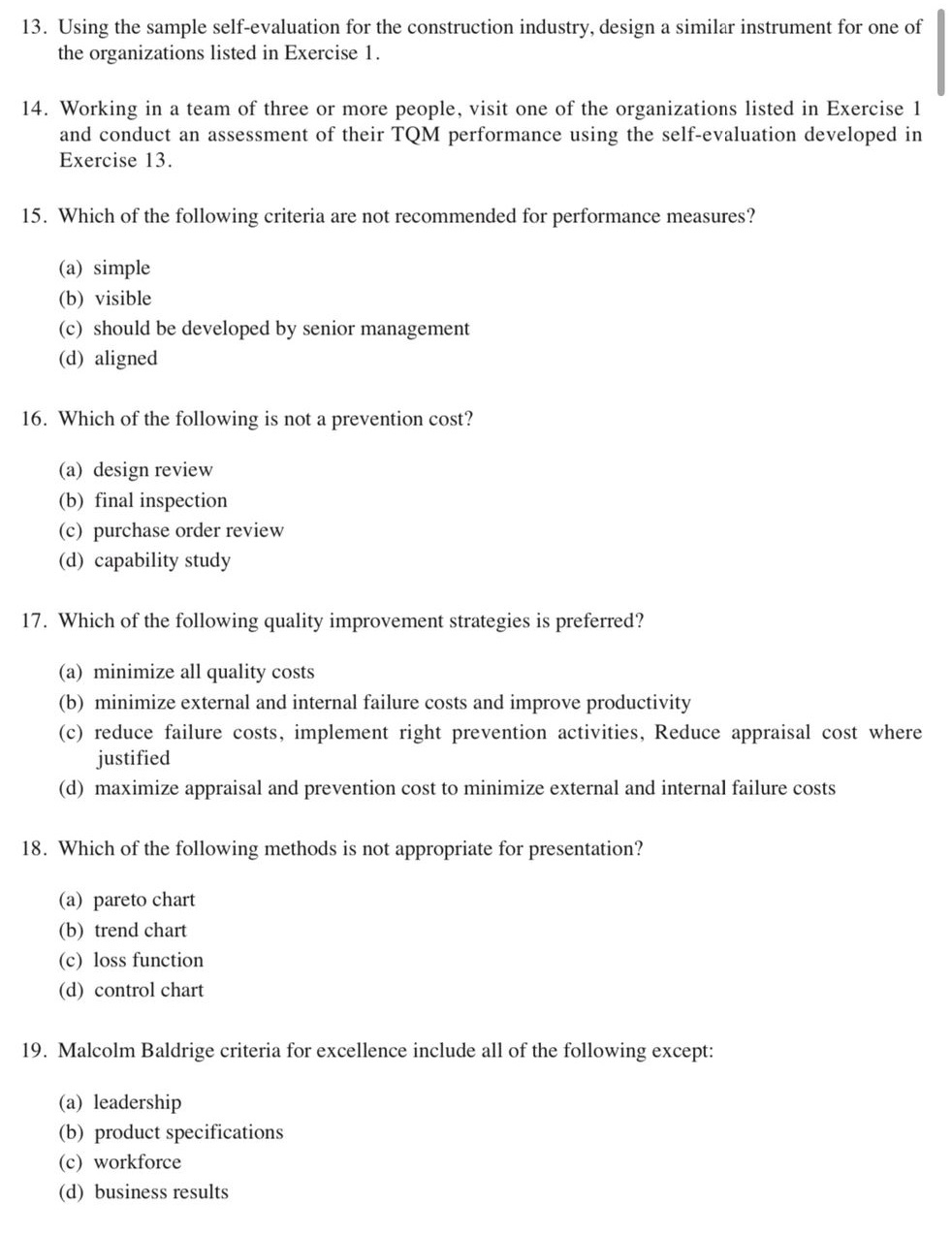 14. 16. 18. . Using the sample self-evaluation for the construction