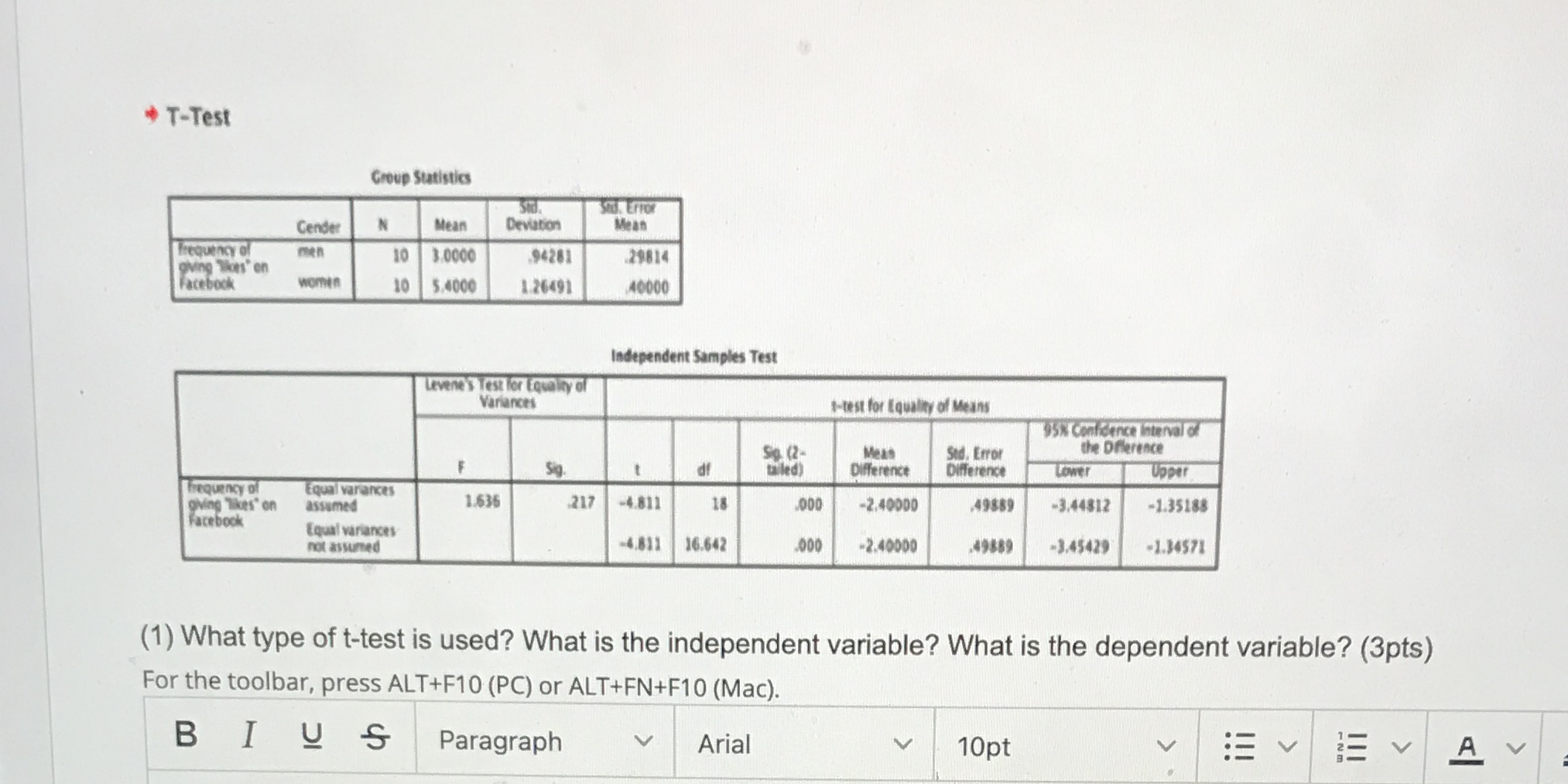  T-Test Group Statistics 500. Error Cender Mean Deviation Mean frequency of
