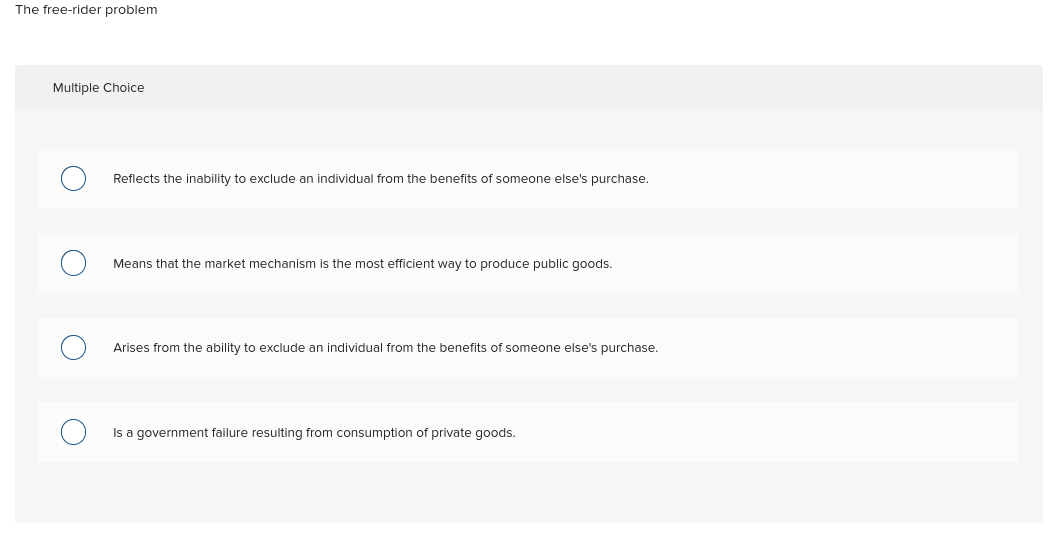 private goods, then Multiple Choice O Public goods would be overproduced. O