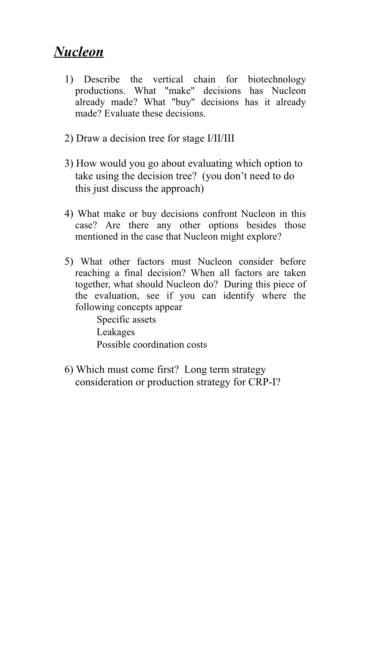 I/II choice choice choice choice choice choice Phase III choice choice choice