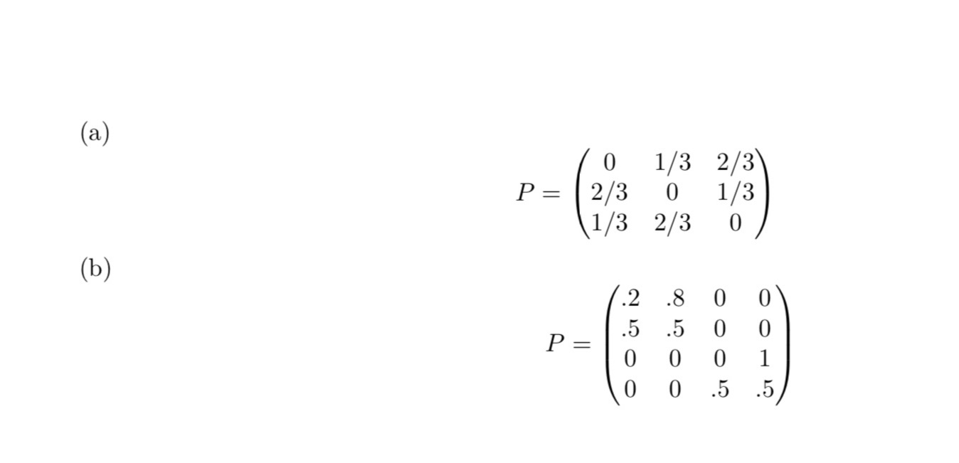 (b) 0 2/3 1/3 .2 .5 0 0 1/3 0 2/3 .8