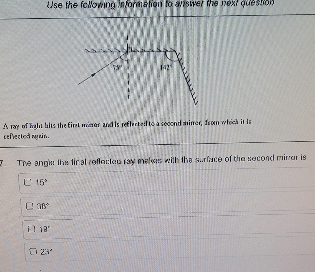 7. please help Use the following information to answer the next question