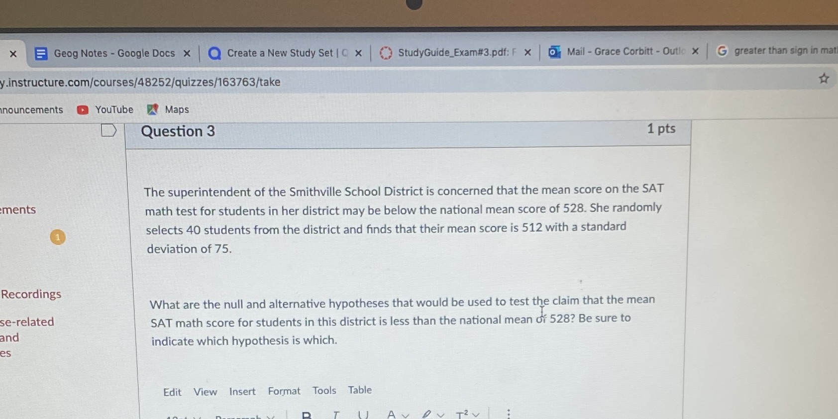 X Geog Notes - Google Docs x O Create a New