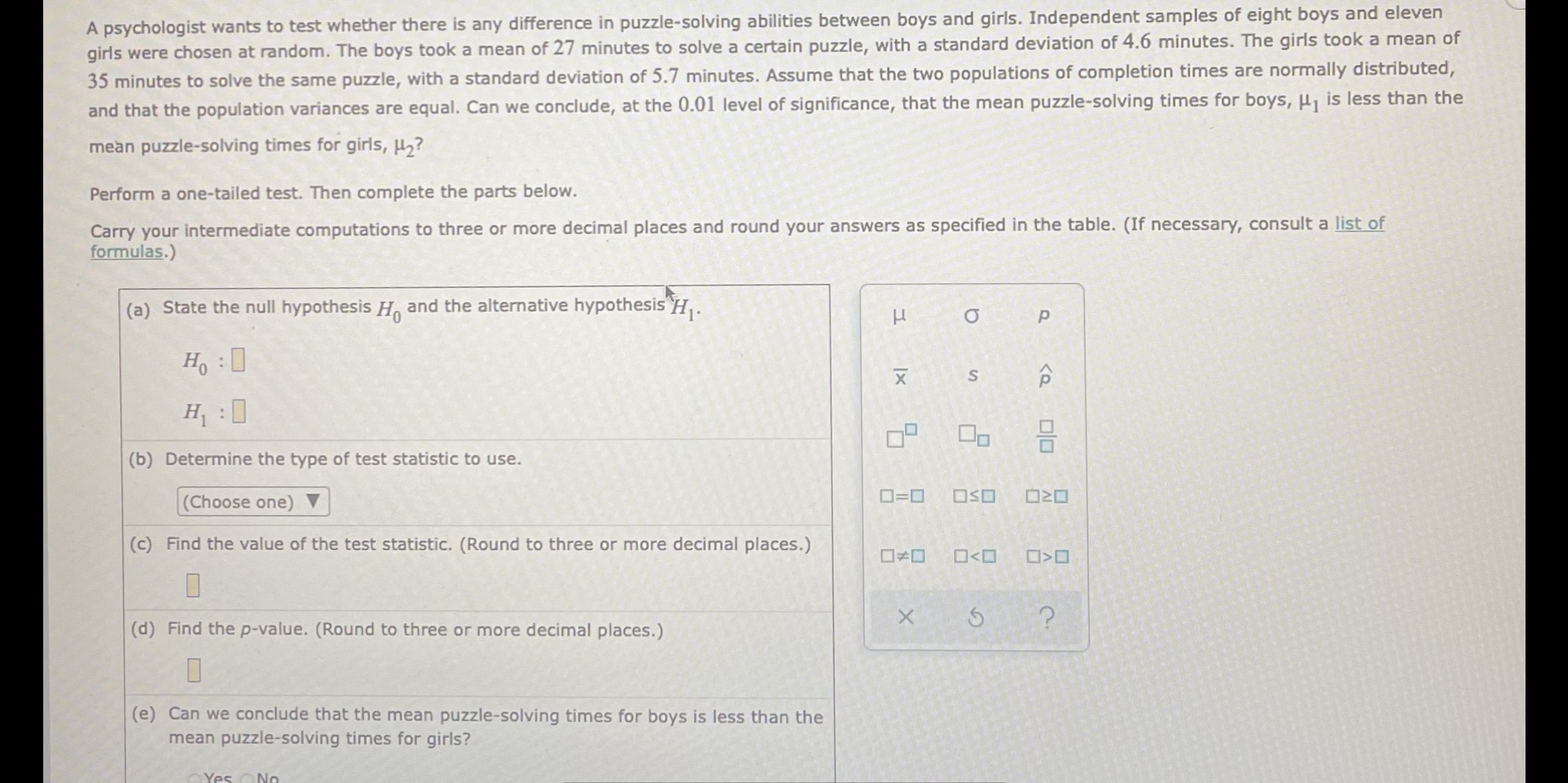 Last part E is a yes or no question it's a little