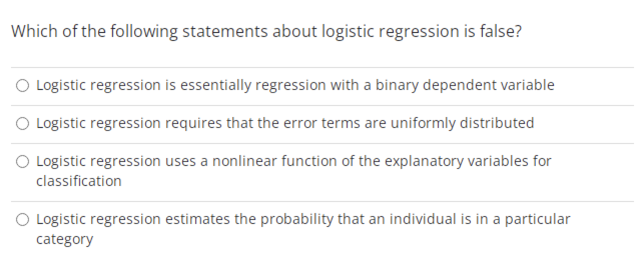O greater than 1 If the regression coefficient estimate from a logistic