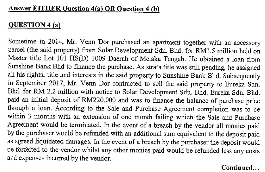 Answer EITHER Question 413! OR Question 4 (b1 QUESTION 4 (a!