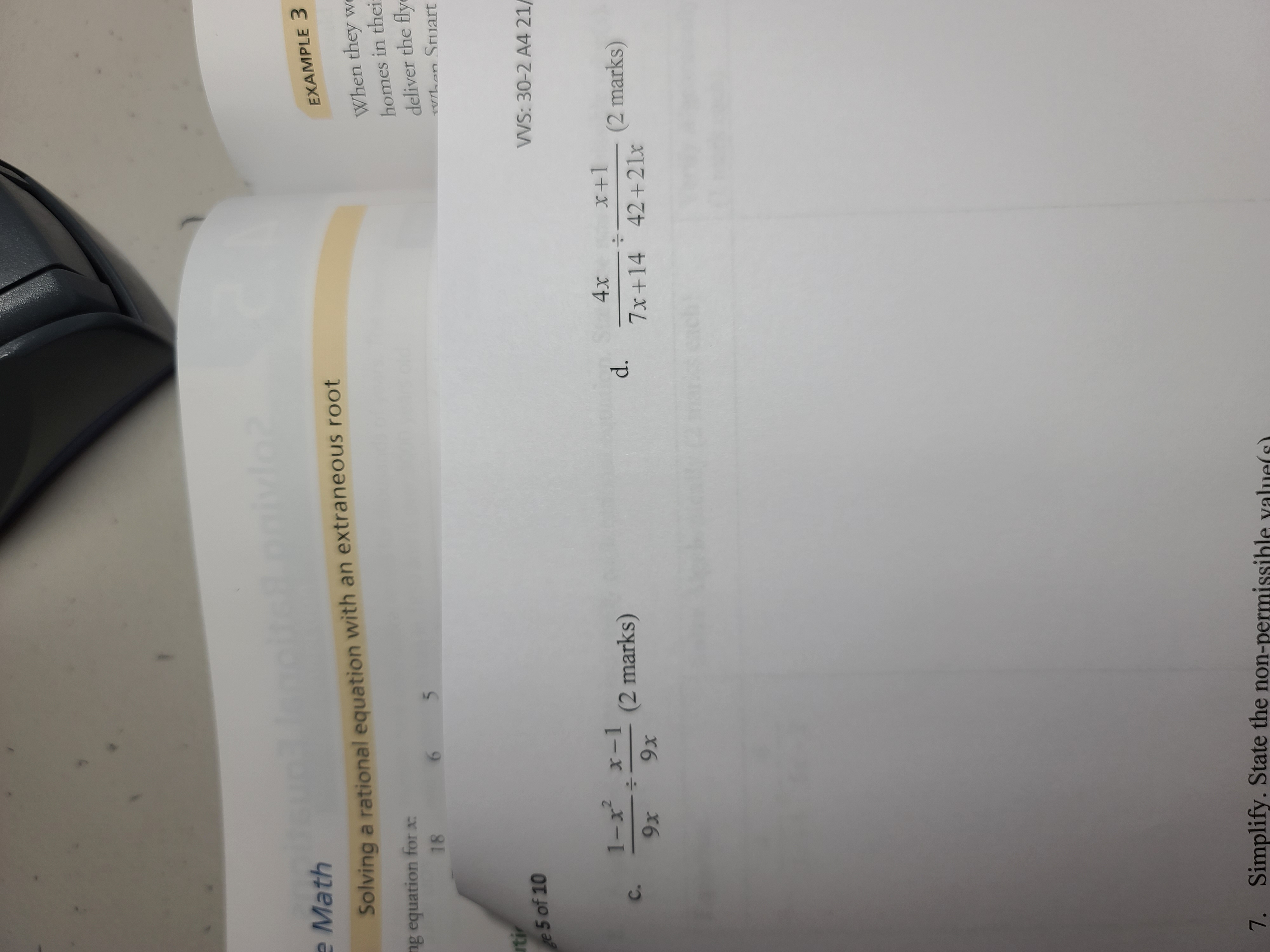 e Math EXAMPLE 3 Solving a rational equation with an extraneous