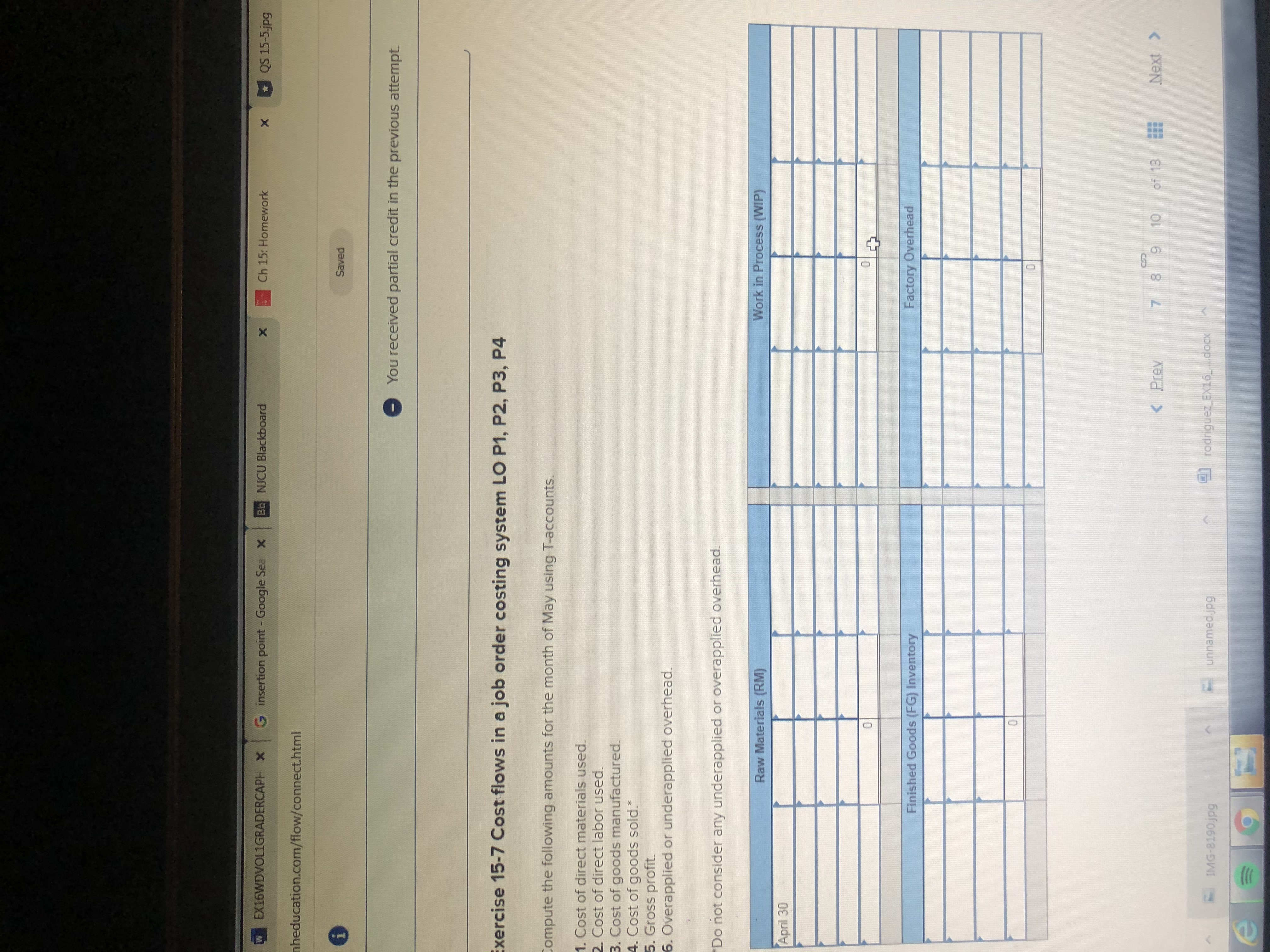 X X Ch 15: Homework EX16WDVOL1GRADERCAPH x El NICU Blackboard nect.mheducation.com/flow/connect.html Saved