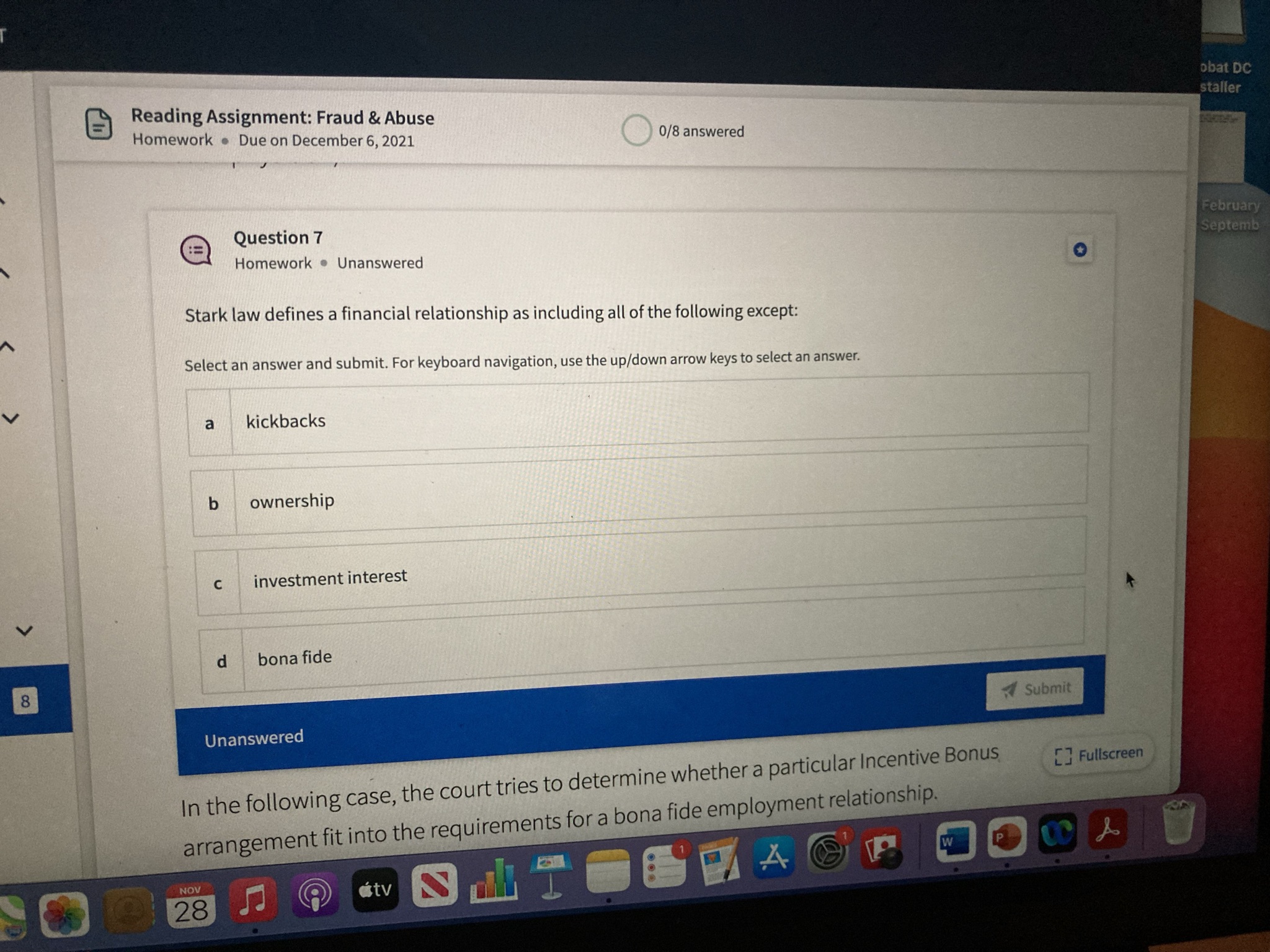  obat DC E Reading Assignment: Fraud & Abuse staller Homework .