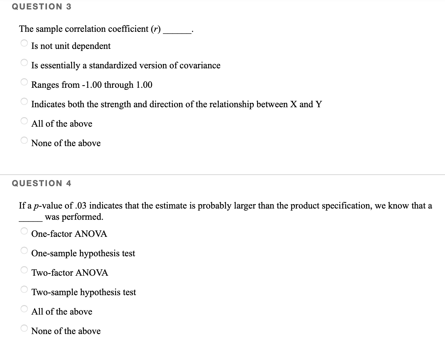multiple dependent variables when conducting a Two-sample hypothesis test One-factor ANOVA Bivariate