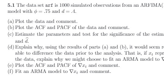  5.1 The data set arf is 1000 simulated observations from an