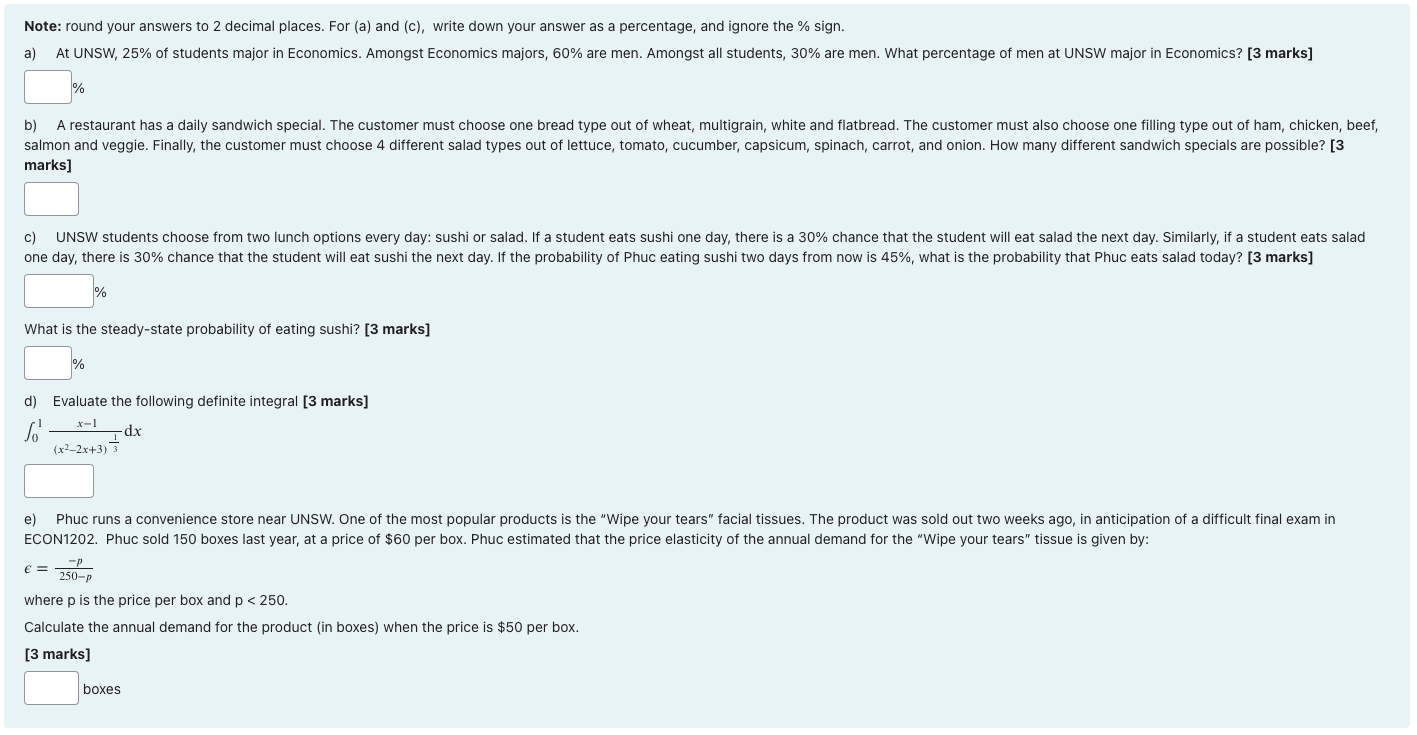  Note: round your answers to 2 decimal places. For [a] and