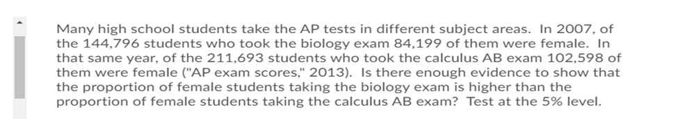  Many high school students take the AP tests in different subject