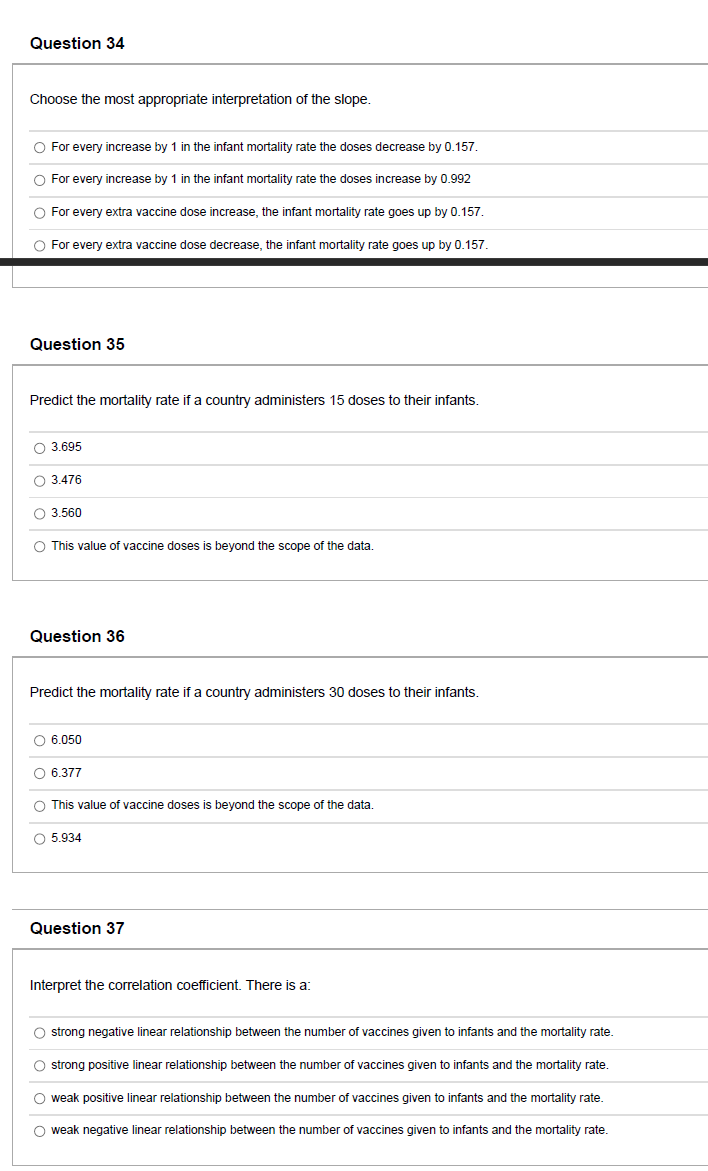 USE THE INFORMATION BELOW TO ANSWER QUESTIONS 34 THRU 37 The infant